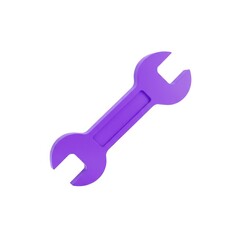 Purple wrench - stock photo isolated on white background