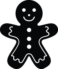 gingerbread man isolated on black