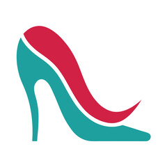 Curved High Heel Icon Shaped Like a Wave