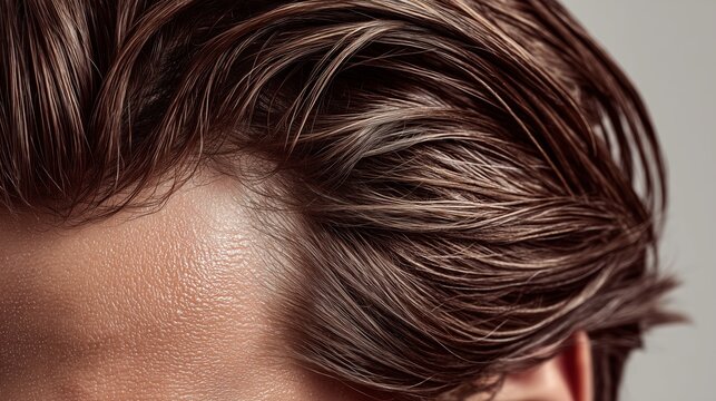Highlighted and Disconnected Combover for man. 