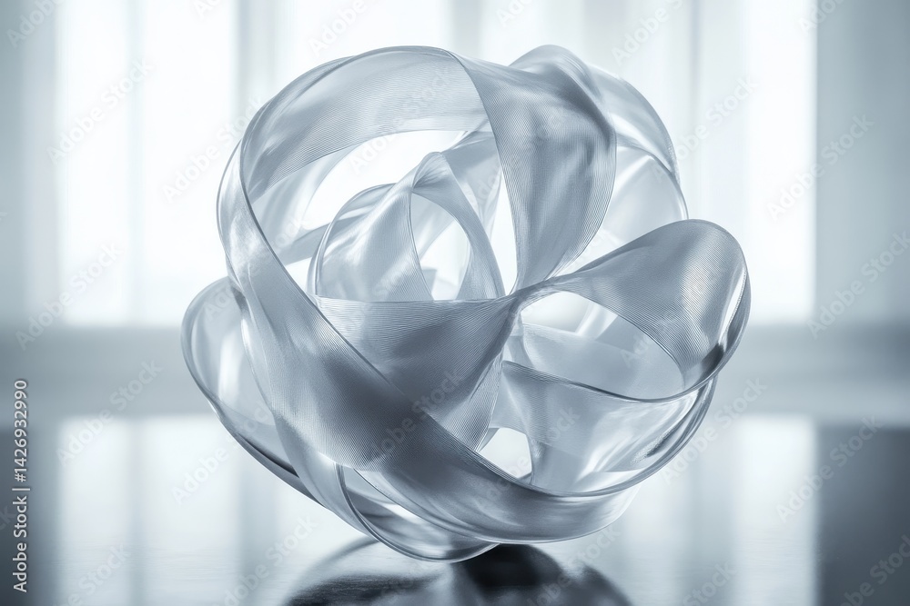 Fototapete Abstract sphere collisions create dynamic soft body interactions in a minimalistic setting, 3D render abstract sphere collisions Soft body dynamics CGI