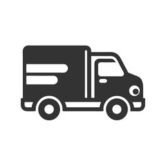 Fototapeta premium Monochrome Truck Icon Isolated on White Background