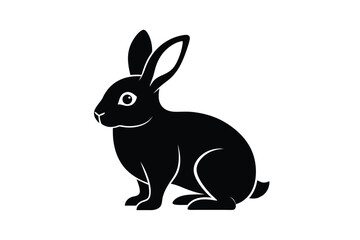Obraz premium black rabbit isolated on white