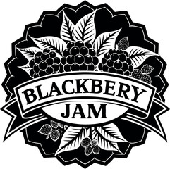 Vintage Style Label Design with Blackberry Jam