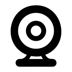 Webcam icon simple vector silhouette on transparent background and PNG