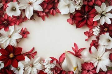 Red and White Flower Frame