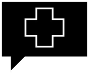 Chat Bubble with Medical Cross Icon for Health Consultation or Support – Transparent Background.