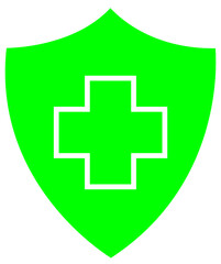 Fototapeta premium Medical Shield Icon Representing Health Protection and Security – Transparent Background.