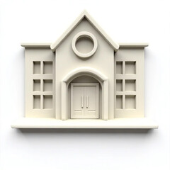 Charming cream house model simple design clean lines minimalist aesthetic perfect for home decor