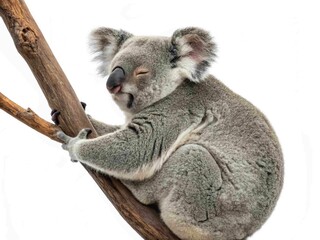 Obraz premium koala in tree Koala on a Tree: Adorable Wildlife Art with Ears and Paws