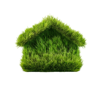 Eco-friendly house concept made of green grass and nature - Powered by Adobe