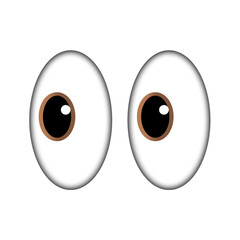 Big Eyes Shocking Stare Emoji Icon,vector illustration