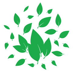 Fallen Autumn Black Leaves Vector Silhouette