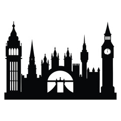 Obraz premium London Skyline with Big Ben Vector Silhouette