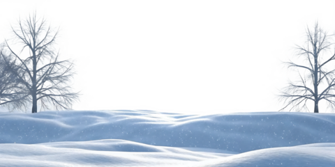 winter snow landscape isolated on white background png