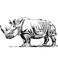 white rhino vector illustration