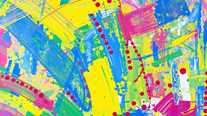 Obraz premium Colorful abstract painted surface texture with expressive brush strokes and layered pigments, artistic background for creative visual compositions and presentations