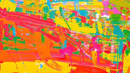 Colorful abstract painted surface texture with expressive brush strokes and layered pigments, artistic background for creative visual compositions and presentations