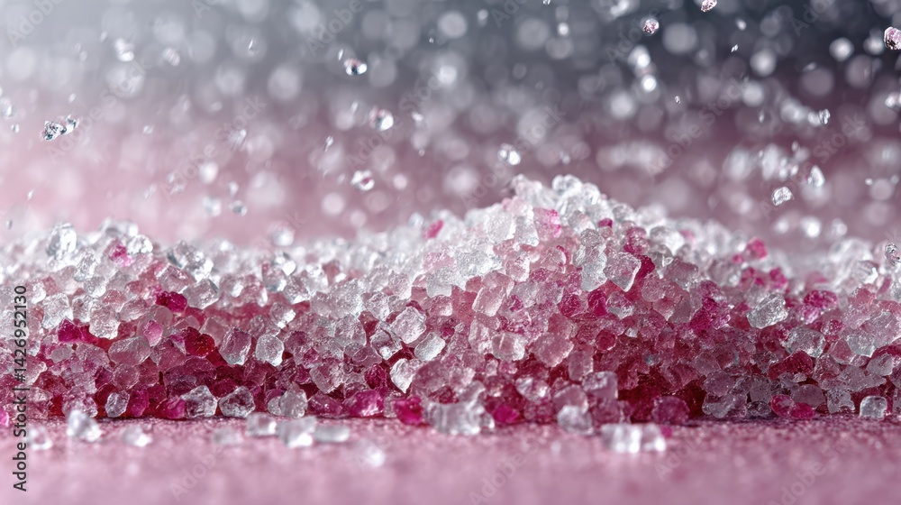 Aufkleber sparkling sugar crystals glisten on a pink surface with a mesmerizing shimmer creating a sweet and v