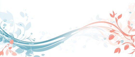 Obraz premium Elegant floral vector background with flowing lines and pastel colors in a decorative design for invitations, cards, or website headers