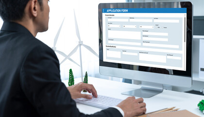Online application form for brisk registration on the internet website
