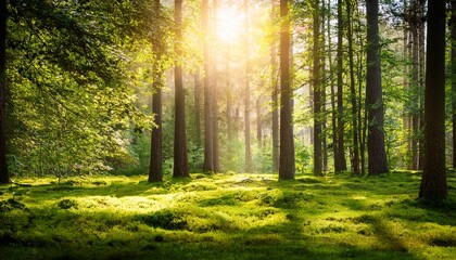 Obraz premium landscapes colors woodland summer nature sunlight tree green gra