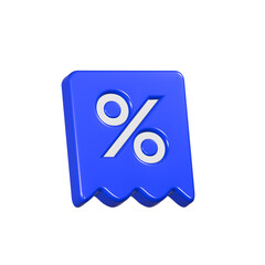Percent badge 3d symbol rendering realistic
