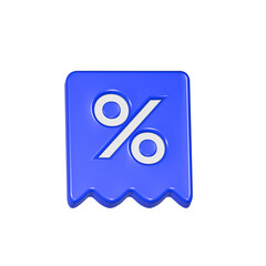 Percent badge 3d symbol rendering realistic
