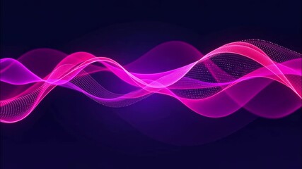 Dynamic pink waveforms dancing in a digital space with smooth movement and vibrant energy - Powered by Adobe