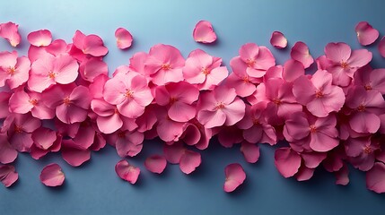 Delicate Pink Flower Petals Bordering A Light Blue Background Photo