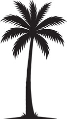 Fototapeta premium Single Palm Tree Silhouette — Tropical Summer Vector Illustration