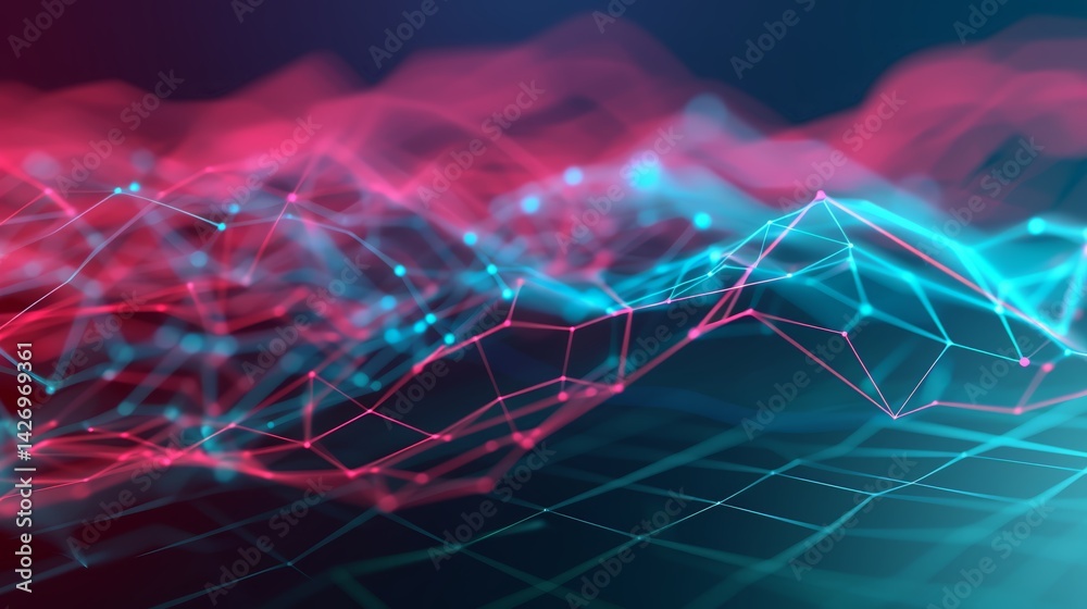 Aufkleber Glowing lines intersect to form a stylized shield icon, symbolizing data protection and digital defense against a dark background with abstract network visuals