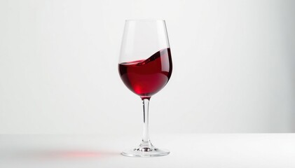 Rich red wine in a glass, pristine white backdrop, cabernet, drink photography, macro
