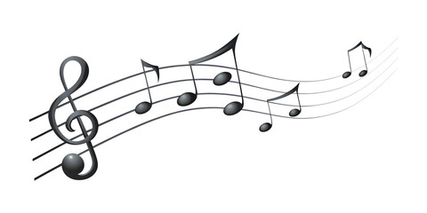 music notes on white background isolated on white background PNG. GENERATIVE AI
