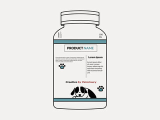  Product Bottle with Label fore Farm Animals in Medicine Bottles.