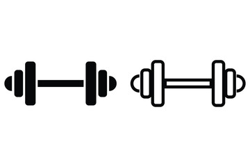 Dumbbell icon collection. Minimalist Dumbbell Fitness symbol vector illustration. 