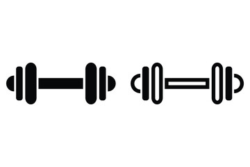 Dumbbell icon collection. Minimalist Dumbbell Fitness symbol vector illustration. 