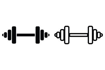 Dumbbell icon collection. Minimalist Dumbbell Fitness symbol vector illustration. 