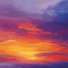 Intense sunset over a fiery sky with dark clouds and lighting high resolution picture