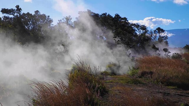 steam vents from volcanic activity, hawaii volcano national park