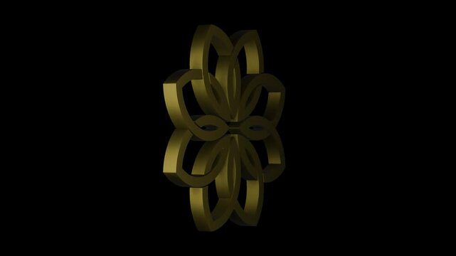 geometry celtic pattern animation on transparent background. 4K footage.	
