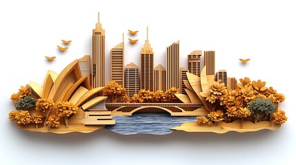 Fototapeta premium Beautiful wood Sydney skyline landscape high resolution picture