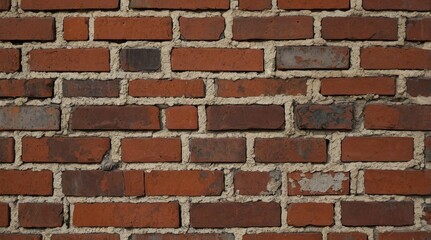 Fototapeta premium Highly detailed close-up texture of an aged brick wall with peeling paint