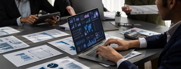 Business data dashboard provide business intelligence analytic for marketing strategy planning...