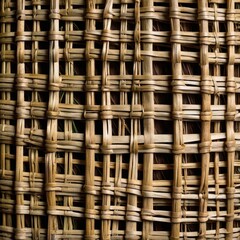 Highly detailed texture of a woven mat made from dried reeds or straw