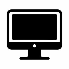 Computer screen monitor vector icon representing technology and modern design