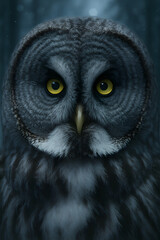 A stunning, hyper-realistic close-up portrait of an exotic bird captured in vivid detail. This digital artwork showcases the bird&rsquo;s intricate feather texture, vibrant coloration, and intense eye focus