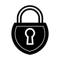 Black silhouette of padlock symbol for security protection privacy concept