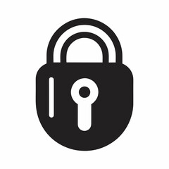 Vector illustration of padlock with keyhole minimalist security concept in black and white