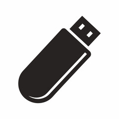Usb flash drive minimalist black and white data storage vector illustration